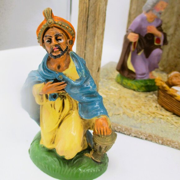 8 Pc Nativity Set 7 Figures (3 are Fontanini Made In Italy )Detailed Wooden Sta - Picture 11 of 13